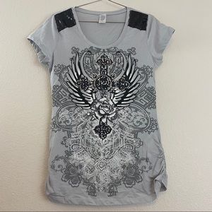 Grey Cross Tee Shirt